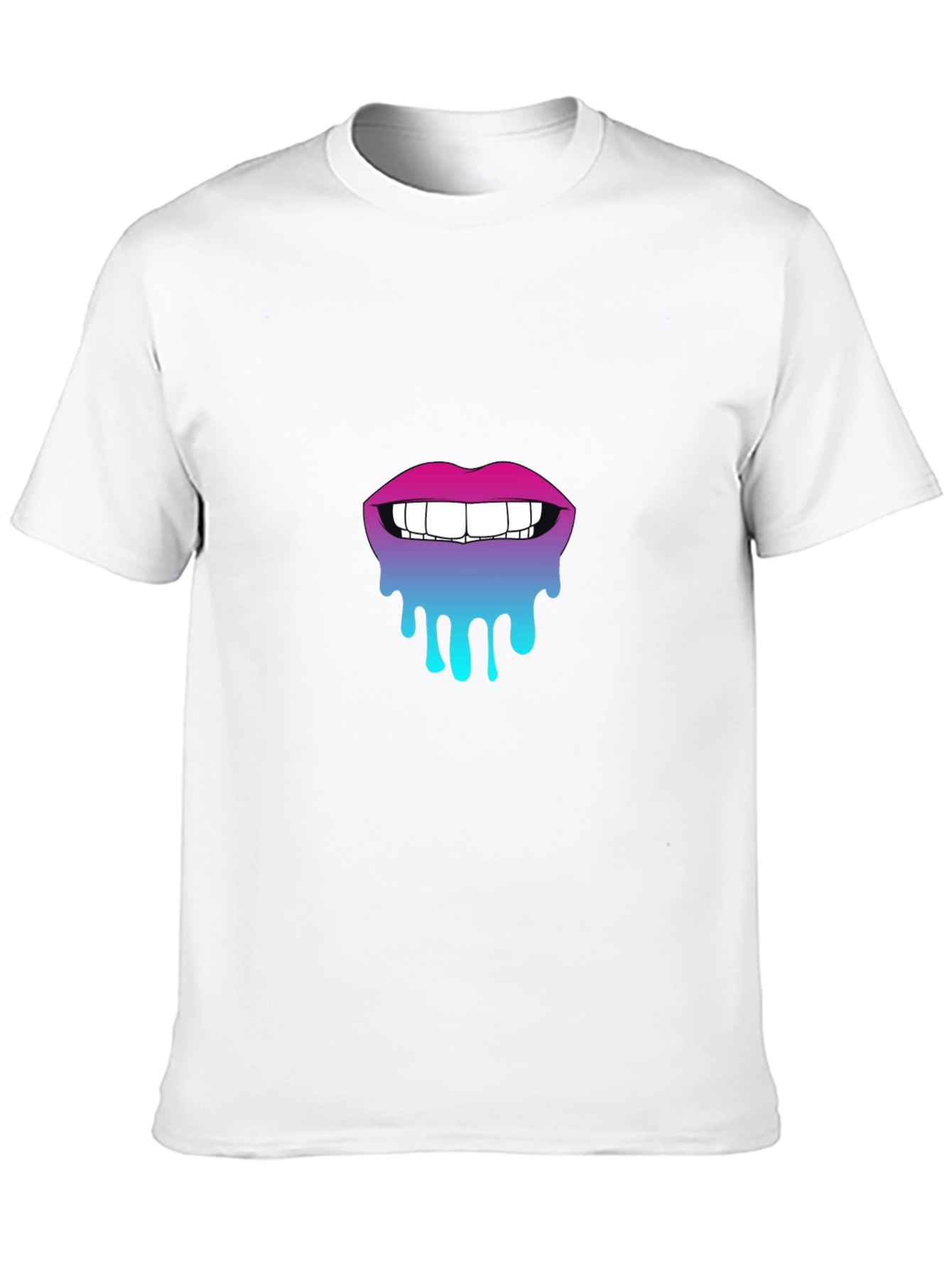 Dripping Lips Graphic Tee - Stylish Black Cotton T-Shirt