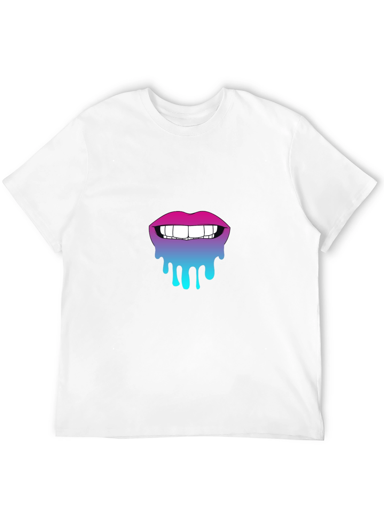 Dripping Lips Graphic Tee - Stylish Black Cotton T-Shirt