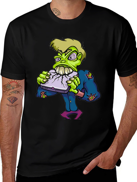 Zombie Laptop Eater Graphic T-Shirt