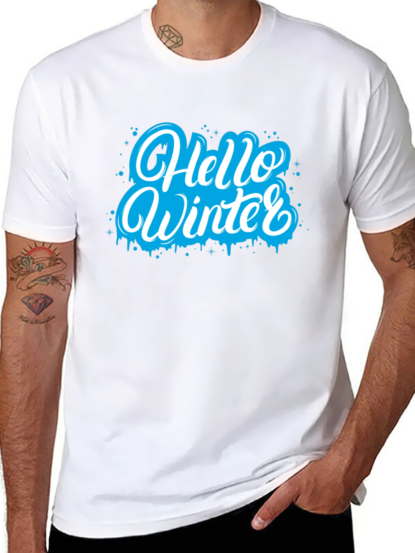 Hello Winter Graphic Tee - Holiday Season Style