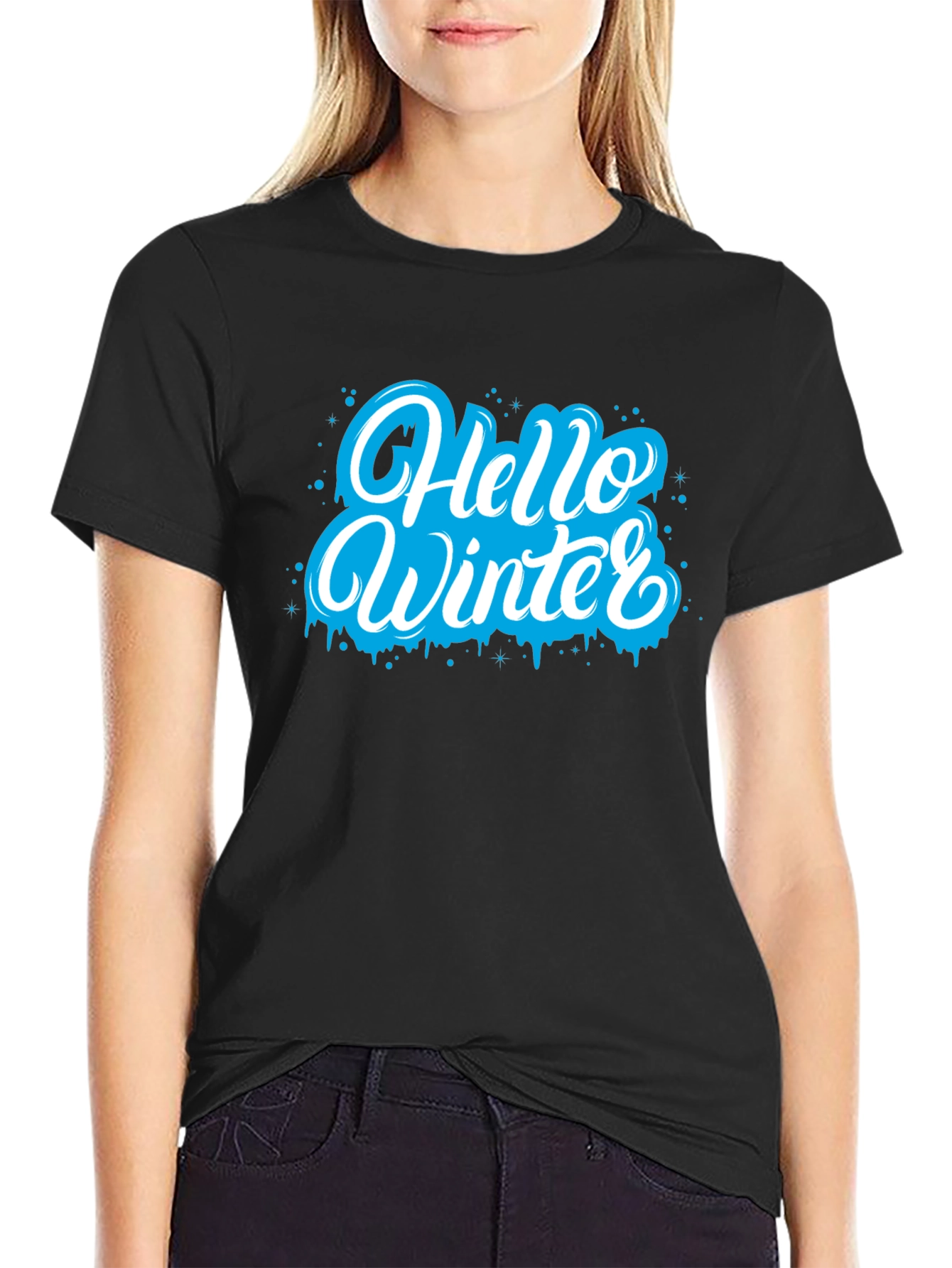 Hello Winter Graphic Tee - Holiday Season Style