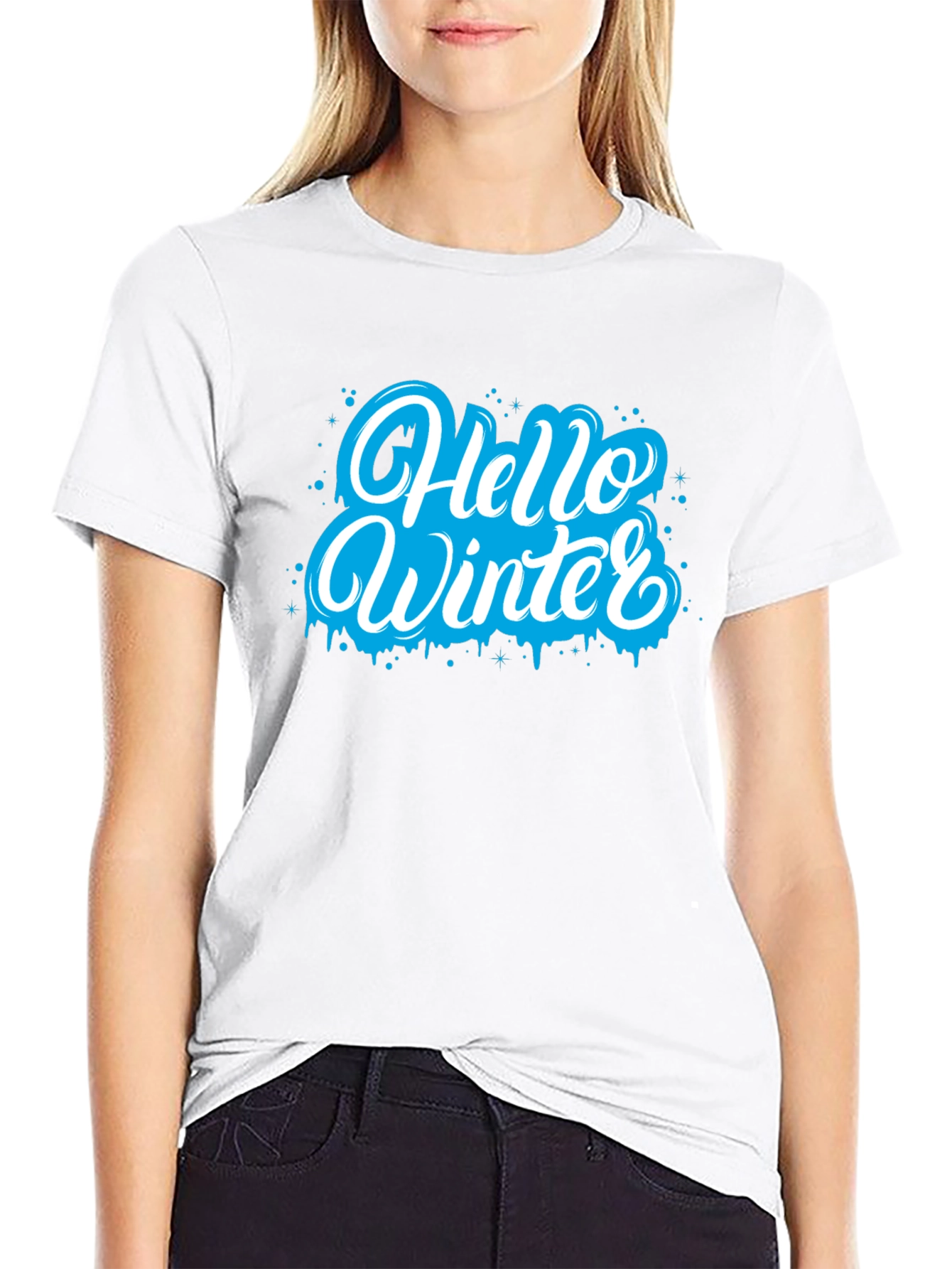 Hello Winter Graphic Tee - Holiday Season Style