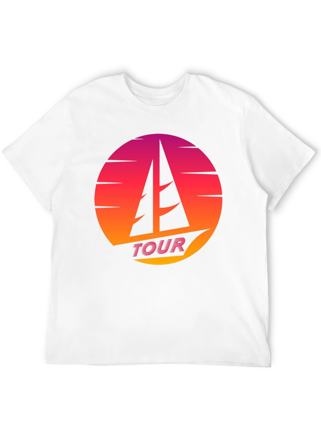 Retro Sunset Sailboat TOUR T-Shirt
