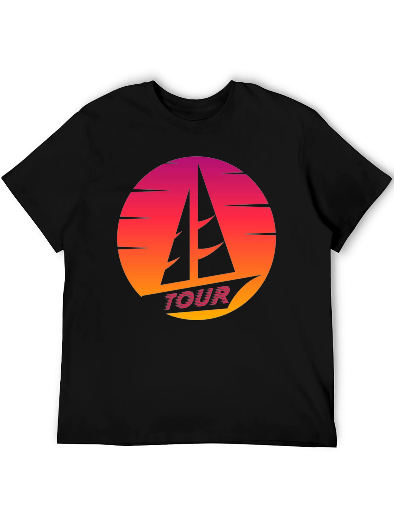 Retro Sunset Sailboat TOUR T-Shirt