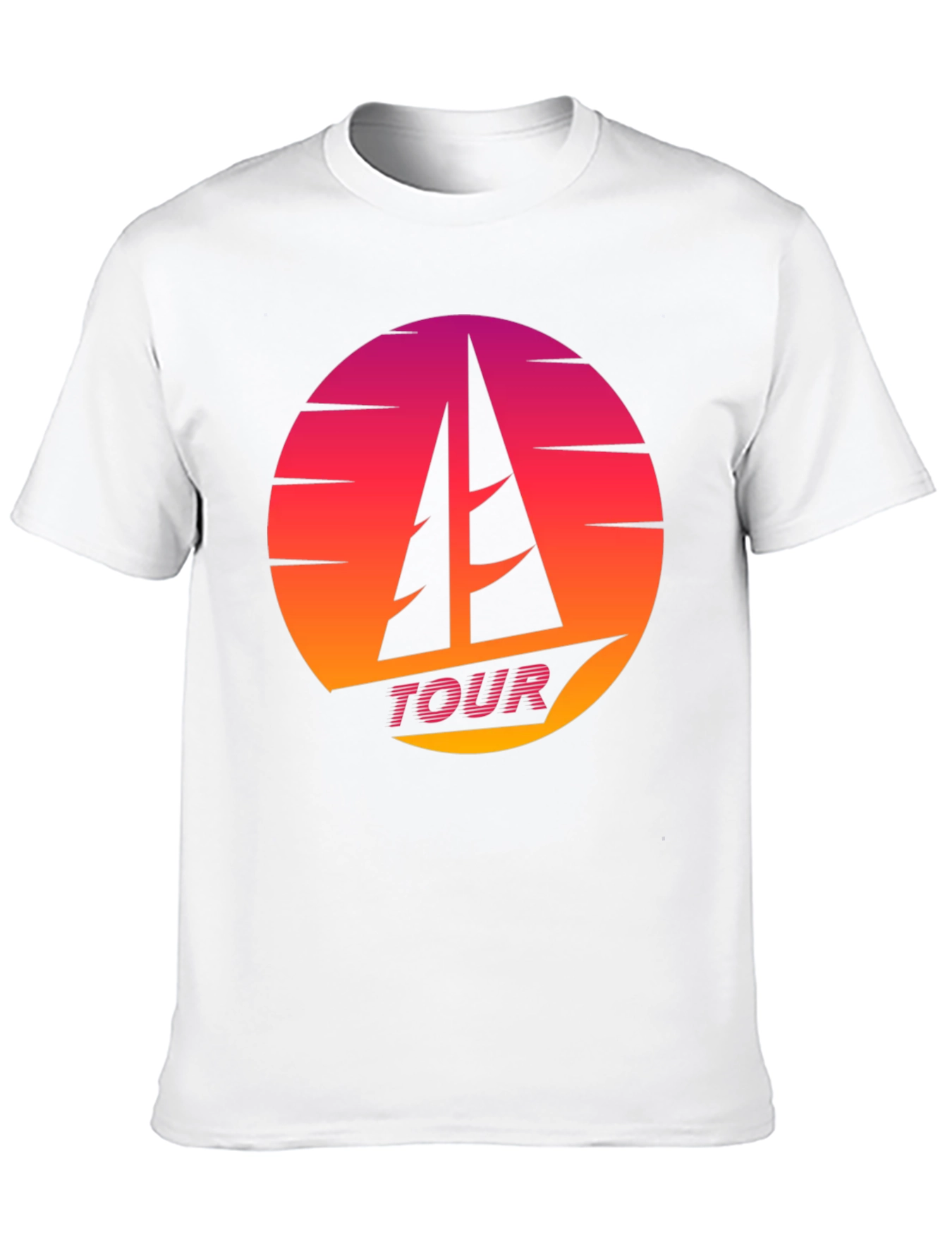 Retro Sunset Sailboat TOUR T-Shirt