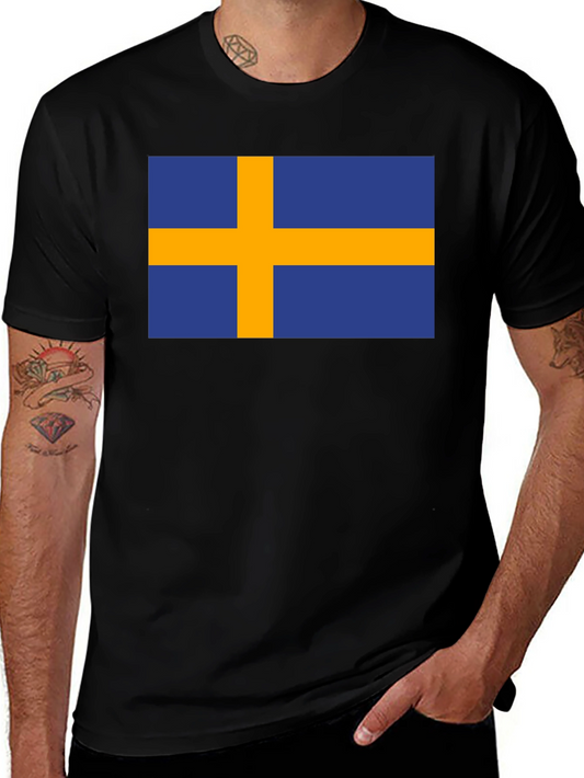 Sweden Flag T-Shirt - Blue & Yellow National Pride Tee
