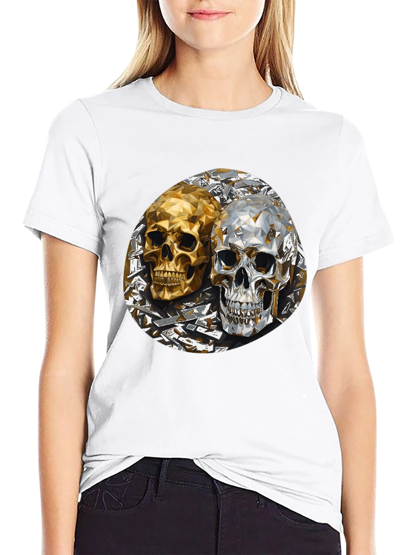 Skull Art Graphic Print Mens T-Shirt
