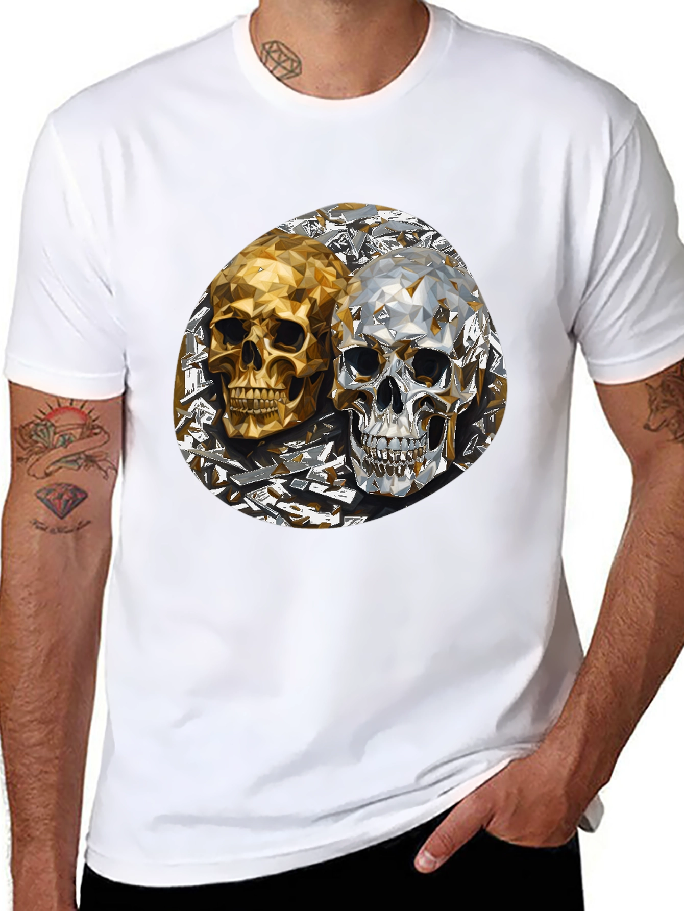 Skull Art Graphic Print Mens T-Shirt