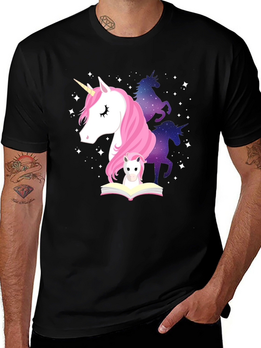 Unicorn Book Lover T-Shirt - Black