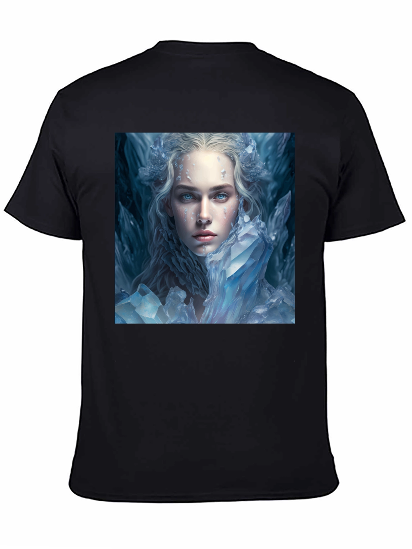 Icy Queen Graphic Tee - Black Cotton Blend Shirt