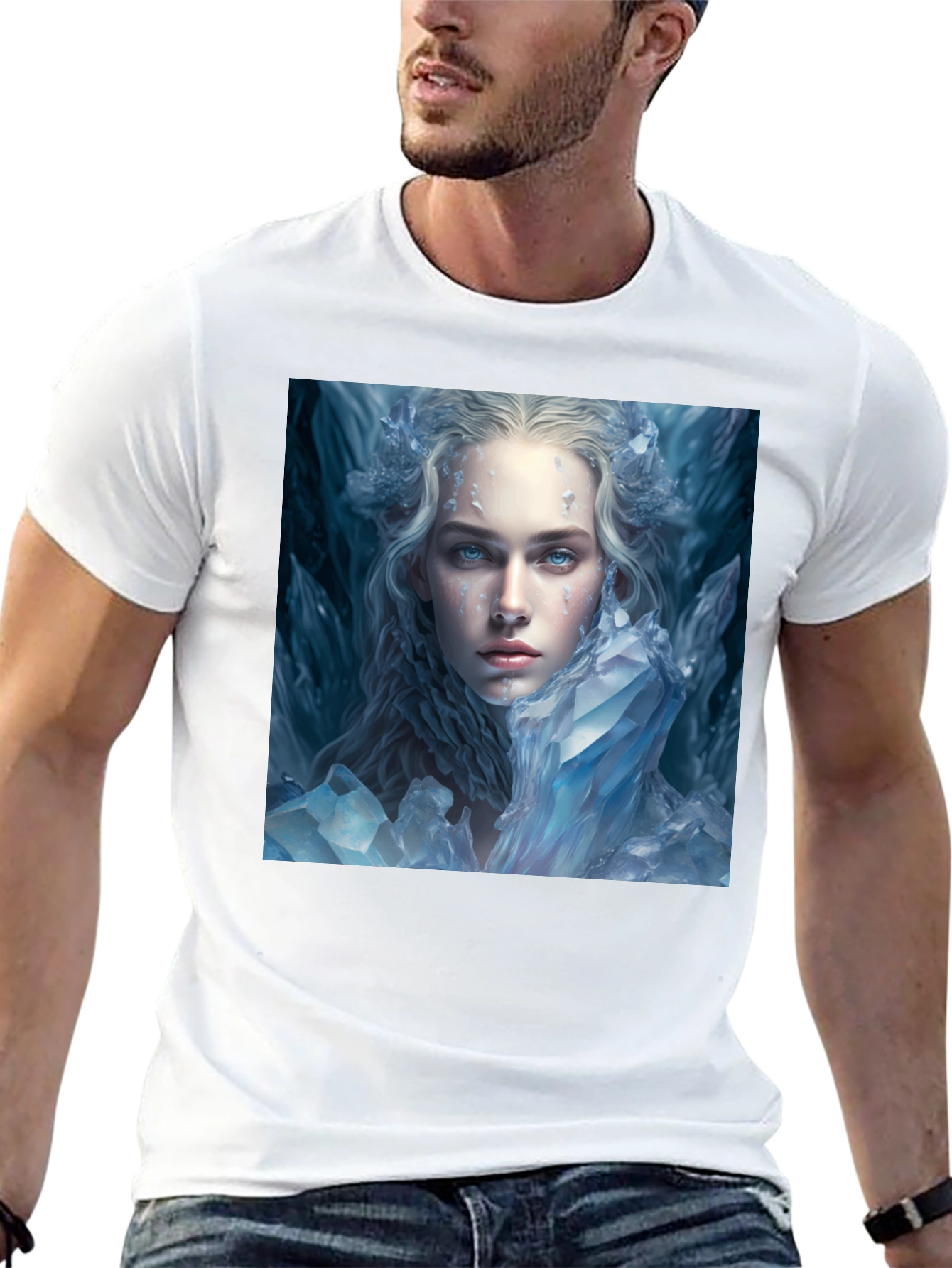 Icy Queen Graphic Tee - Black Cotton Blend Shirt