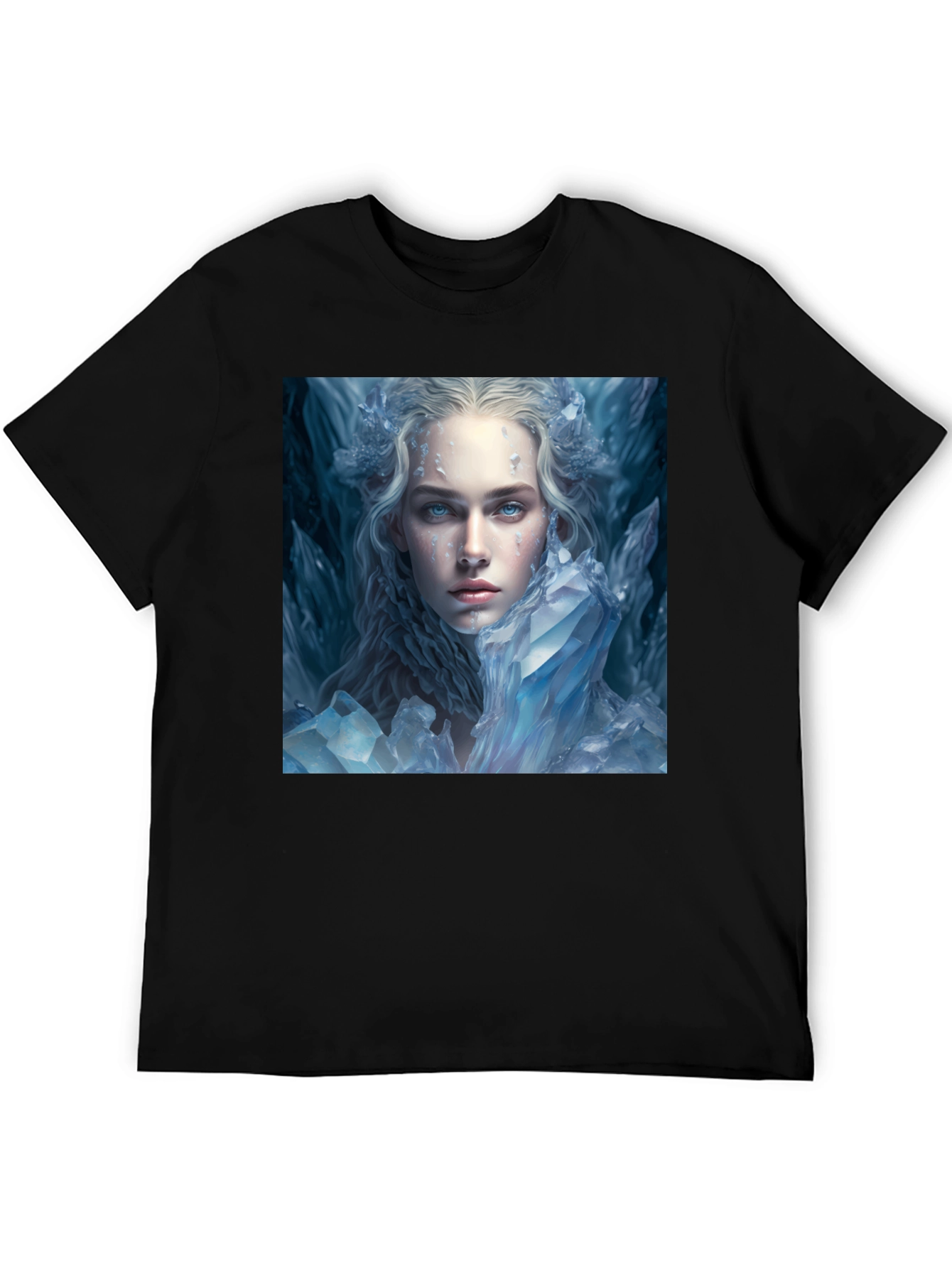 Icy Queen Graphic Tee - Black Cotton Blend Shirt