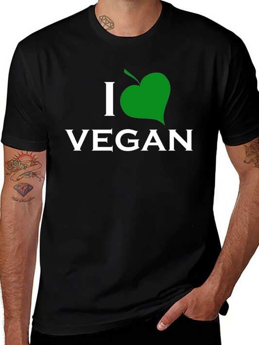 I Heart Vegan Graphic Tee - Soft Cotton Blend