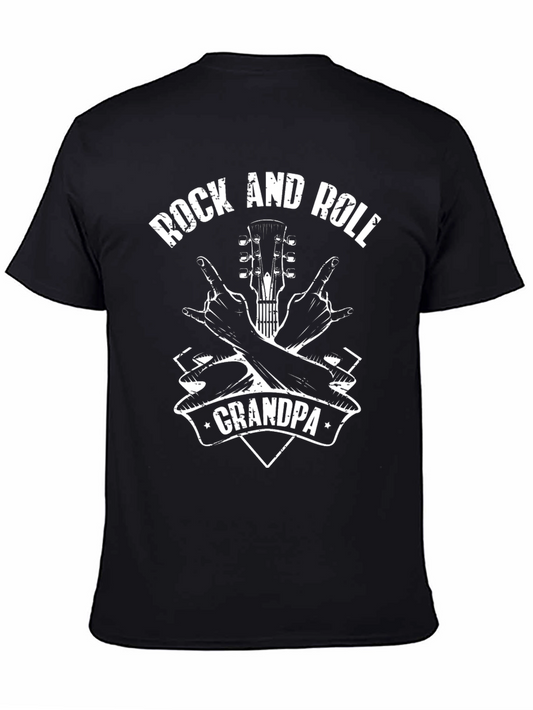 Rock and Roll Grandpa T-Shirt - Guitar Graphic Tee