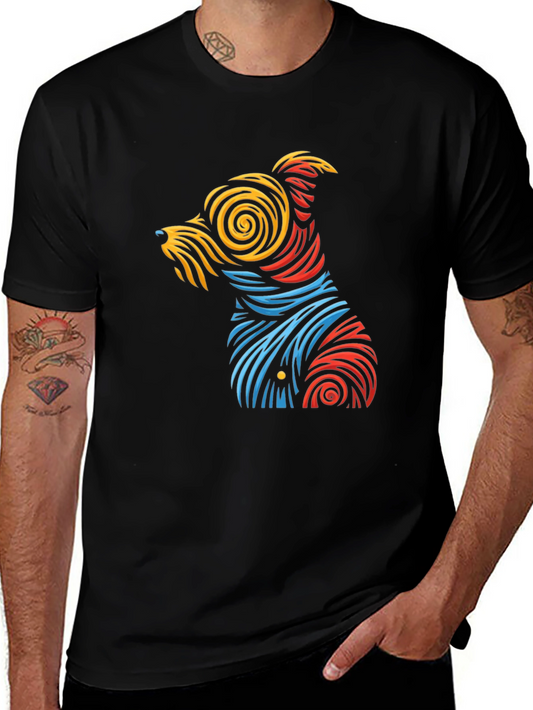 Abstract Dog Graphic T-Shirt