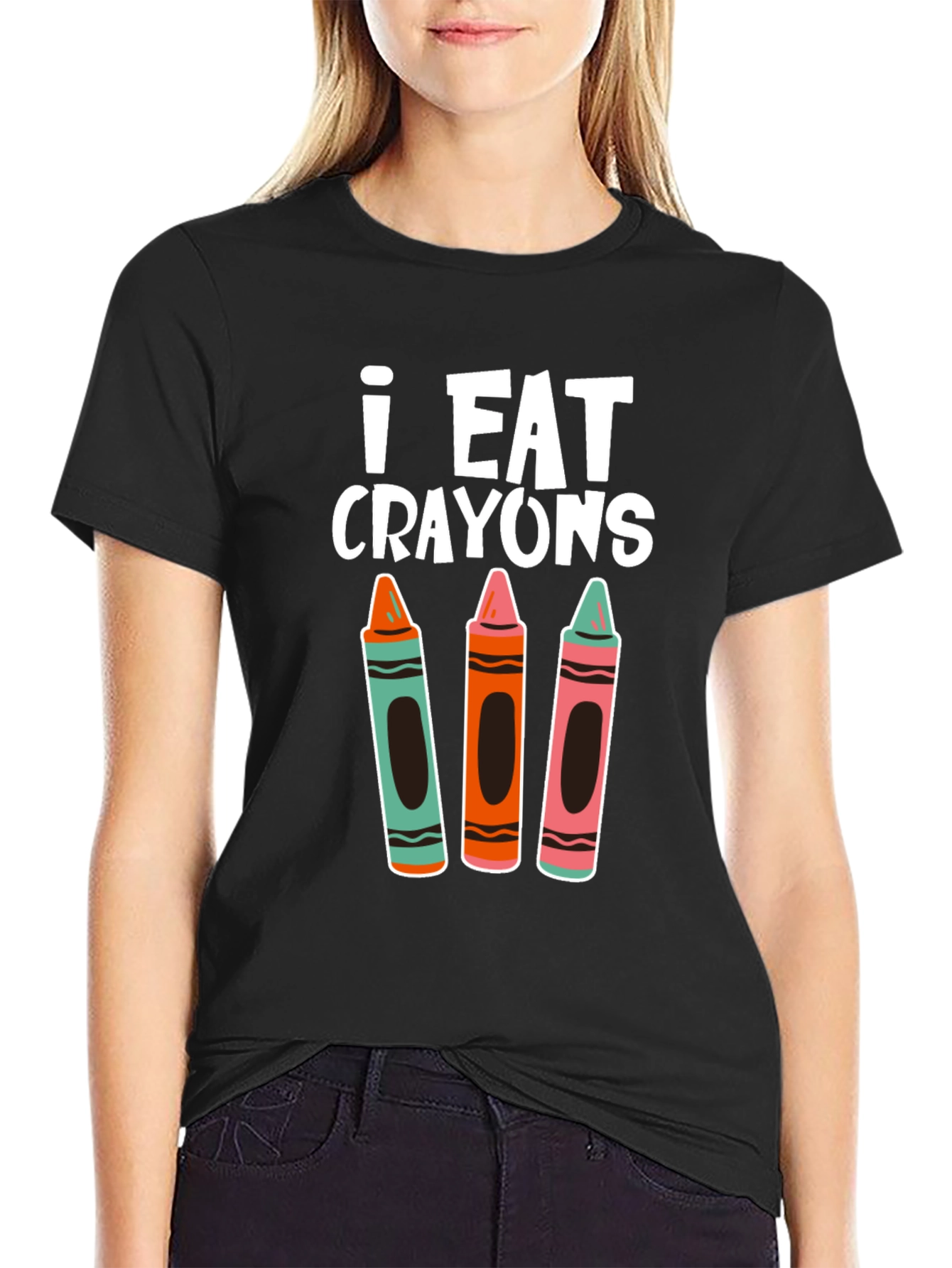 I Eat Crayons T-Shirt - Novelty Graphic Tee