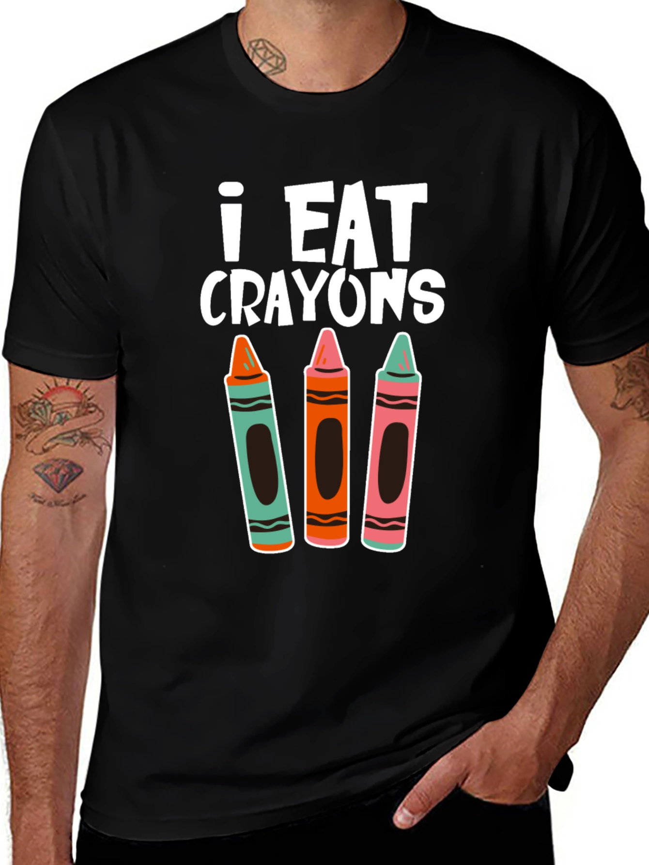 I Eat Crayons T-Shirt - Novelty Graphic Tee