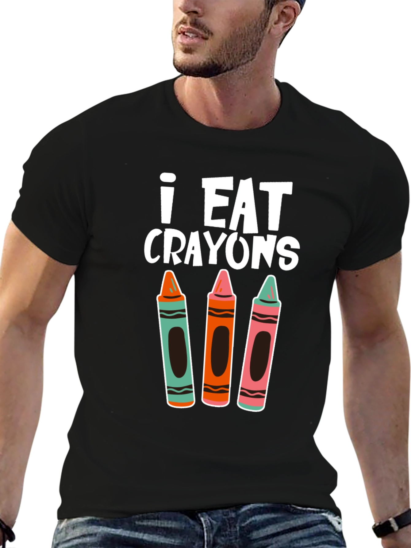 I Eat Crayons T-Shirt - Novelty Graphic Tee