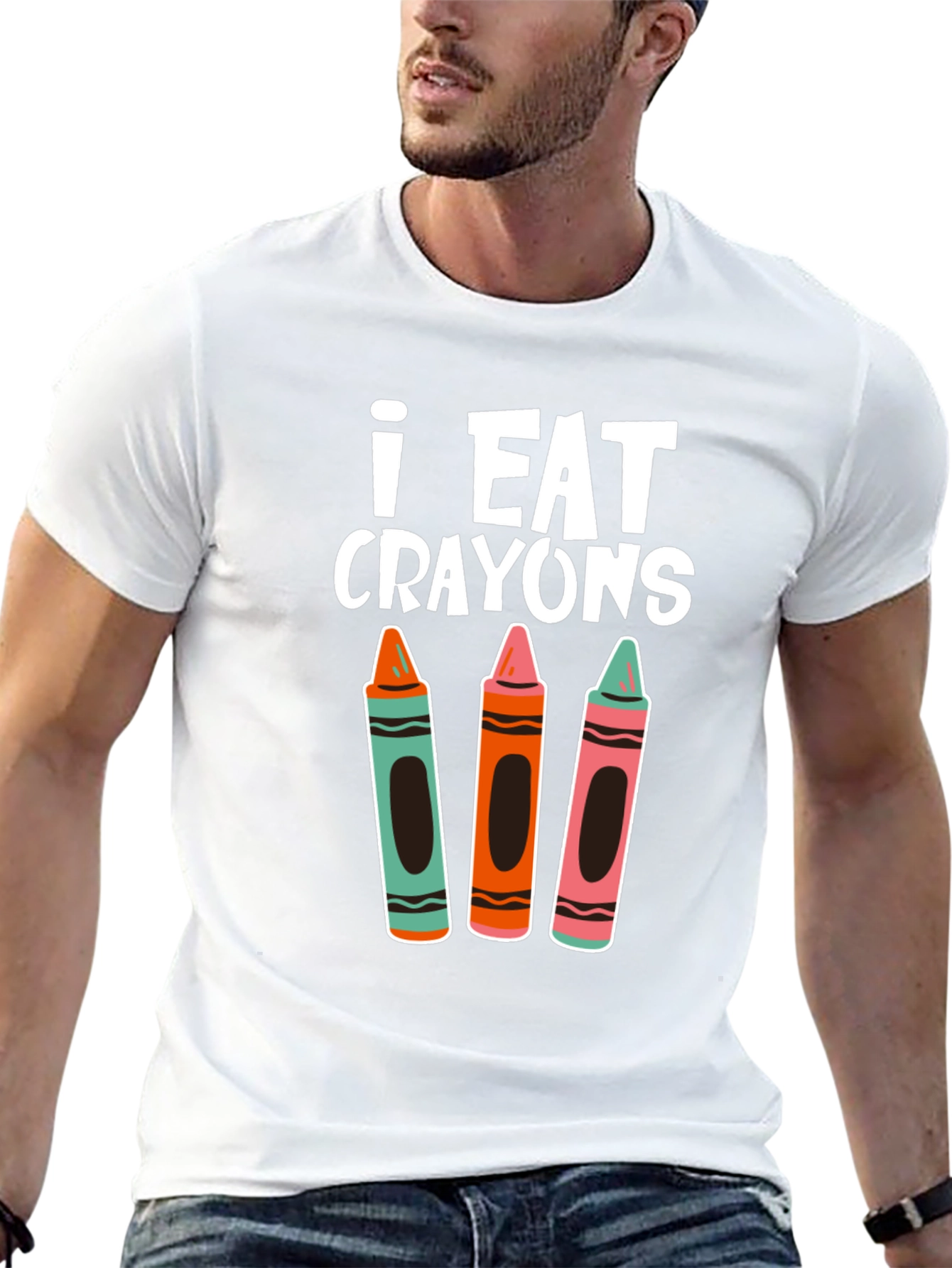 I Eat Crayons T-Shirt - Novelty Graphic Tee