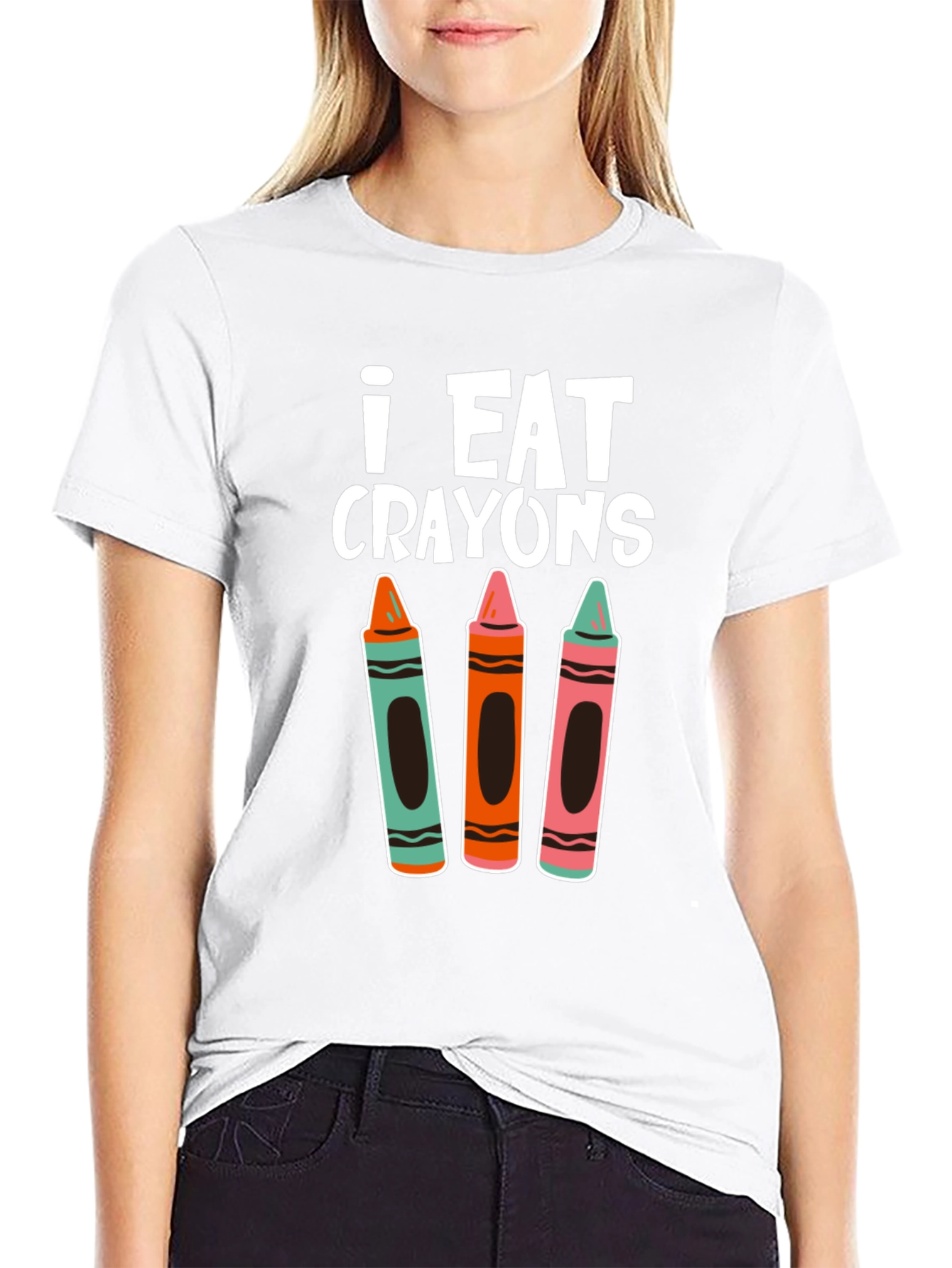 I Eat Crayons T-Shirt - Novelty Graphic Tee