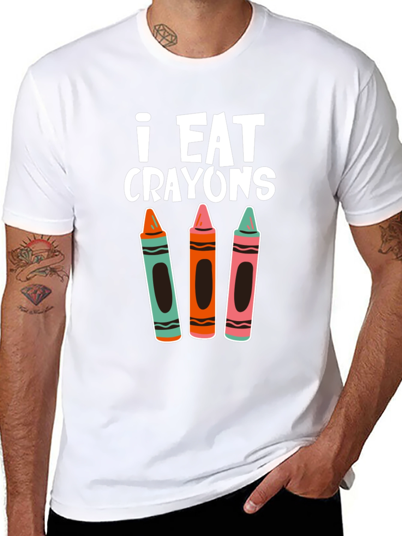 I Eat Crayons T-Shirt - Novelty Graphic Tee
