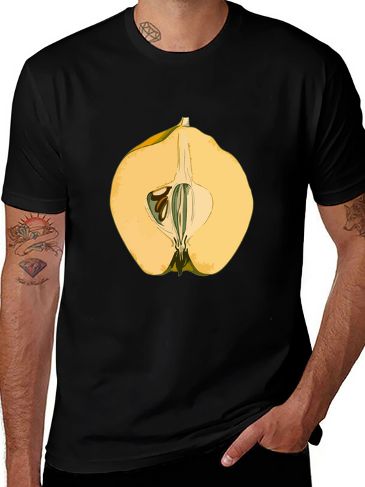 Quince Fruit Graphic Tee - Unisex Black T-Shirt