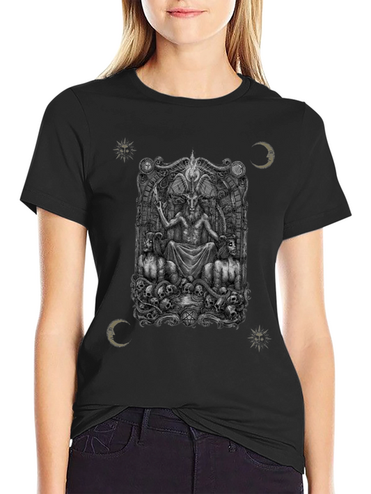 Occult Baphomet Graphic Print T-Shirt