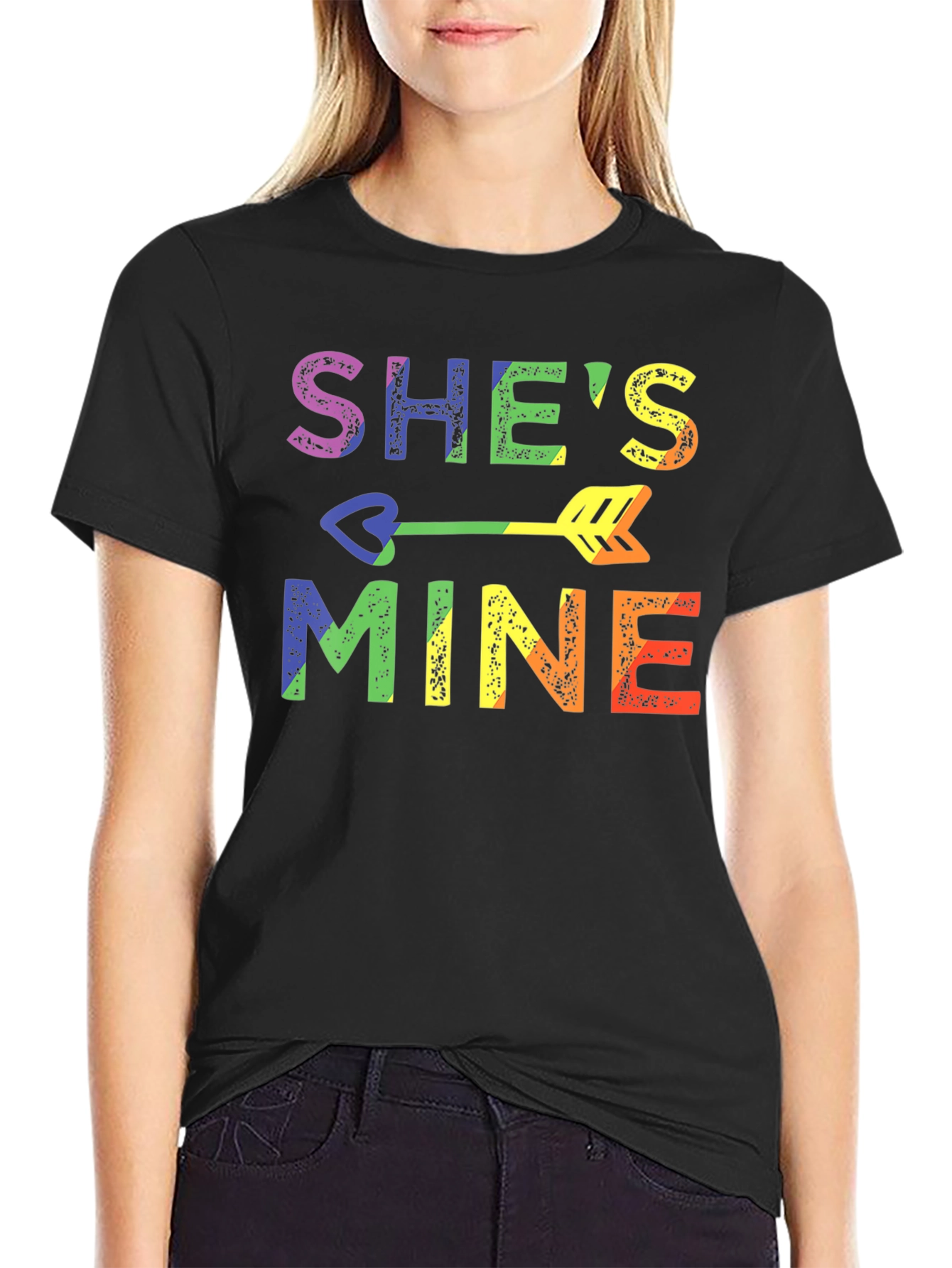 Shes Mine LGBT Pride Rainbow Graphic T-Shirt
