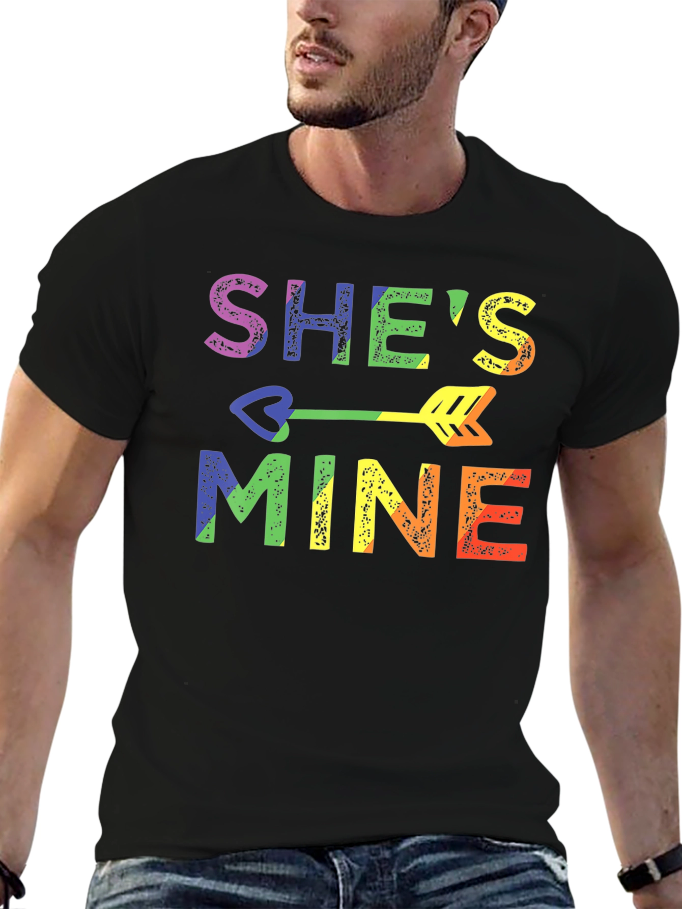 Shes Mine LGBT Pride Rainbow Graphic T-Shirt