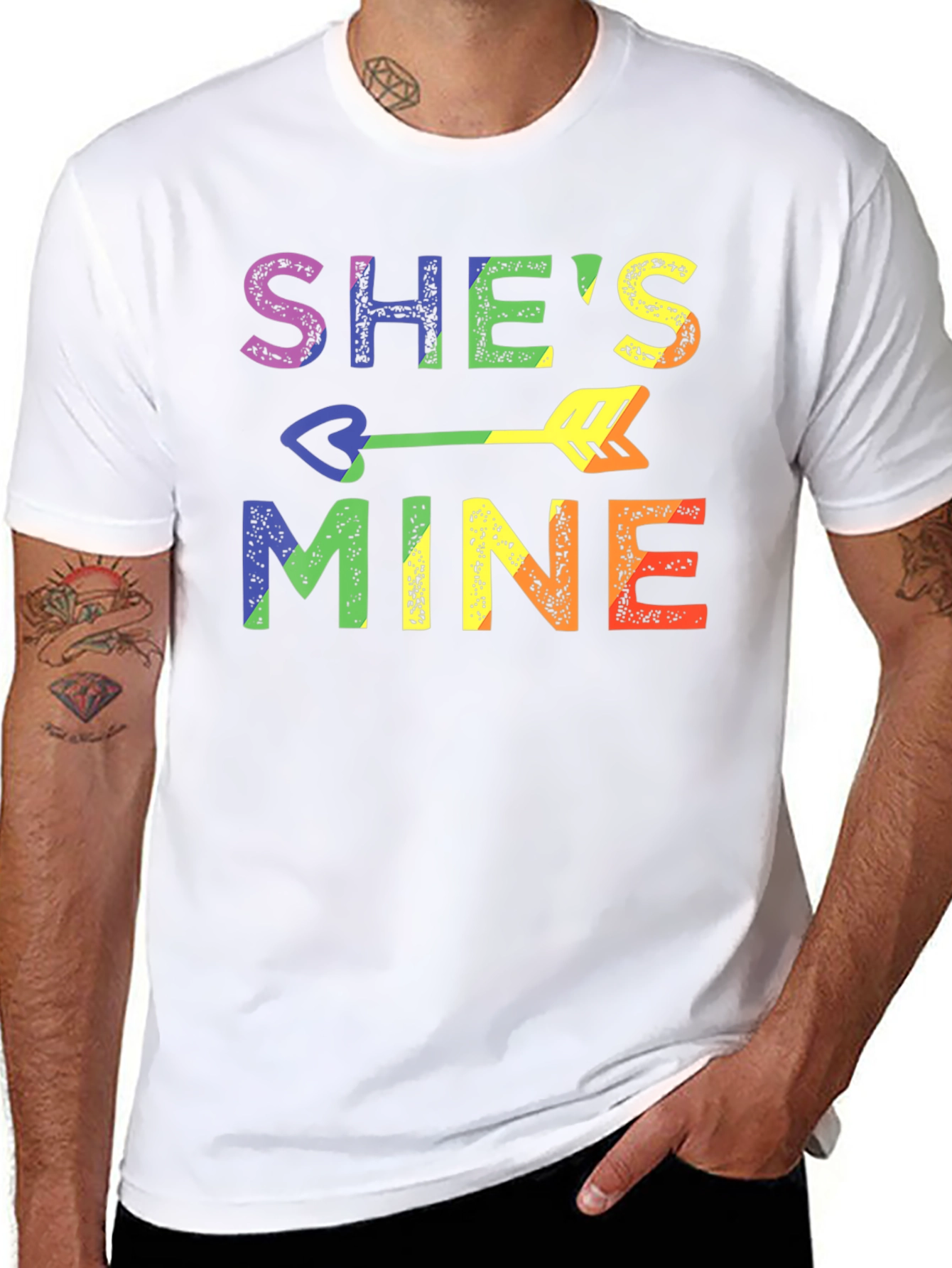 Shes Mine LGBT Pride Rainbow Graphic T-Shirt