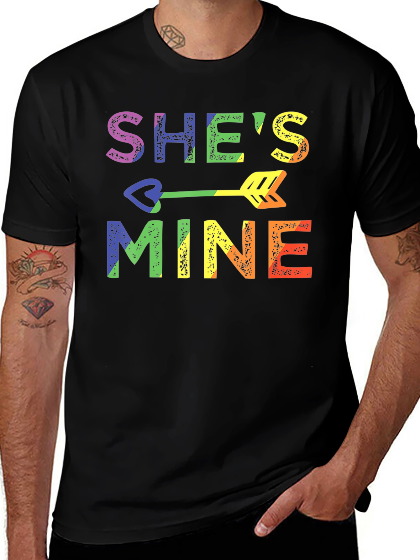 Shes Mine LGBT Pride Rainbow Graphic T-Shirt
