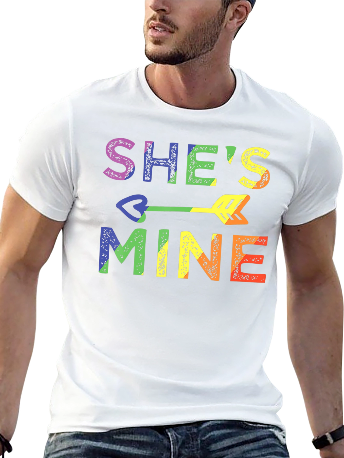 Shes Mine LGBT Pride Rainbow Graphic T-Shirt