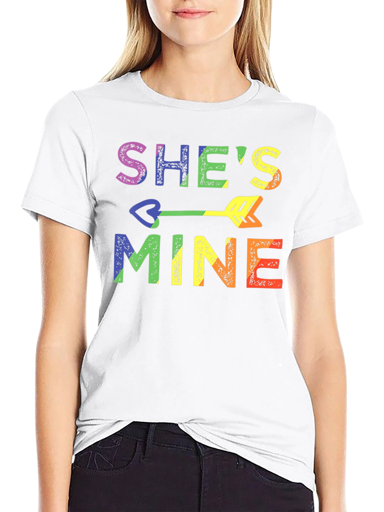 Shes Mine LGBT Pride Rainbow Graphic T-Shirt
