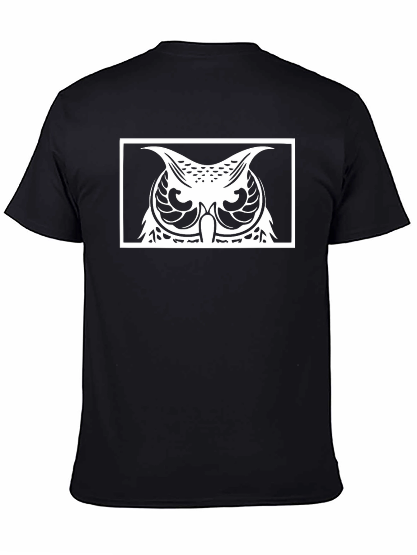 Owl Graphic Black T-Shirt - Unique Bird Design