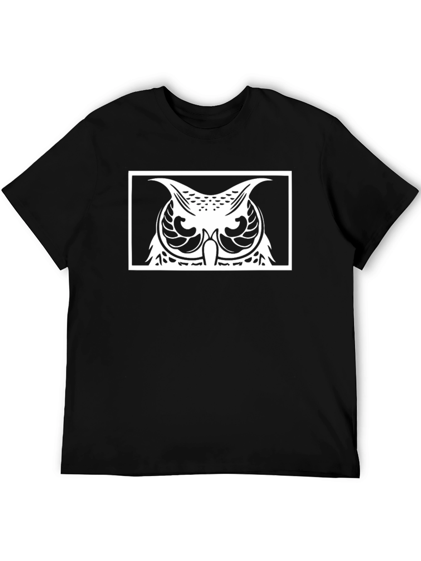 Owl Graphic Black T-Shirt - Unique Bird Design