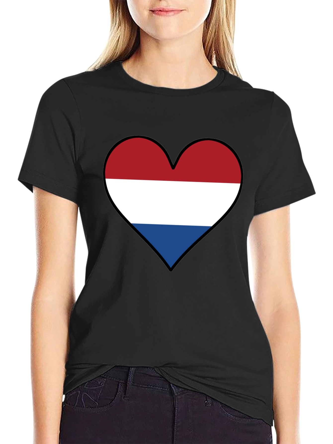 Dutch Flag Heart Graphic T-Shirt