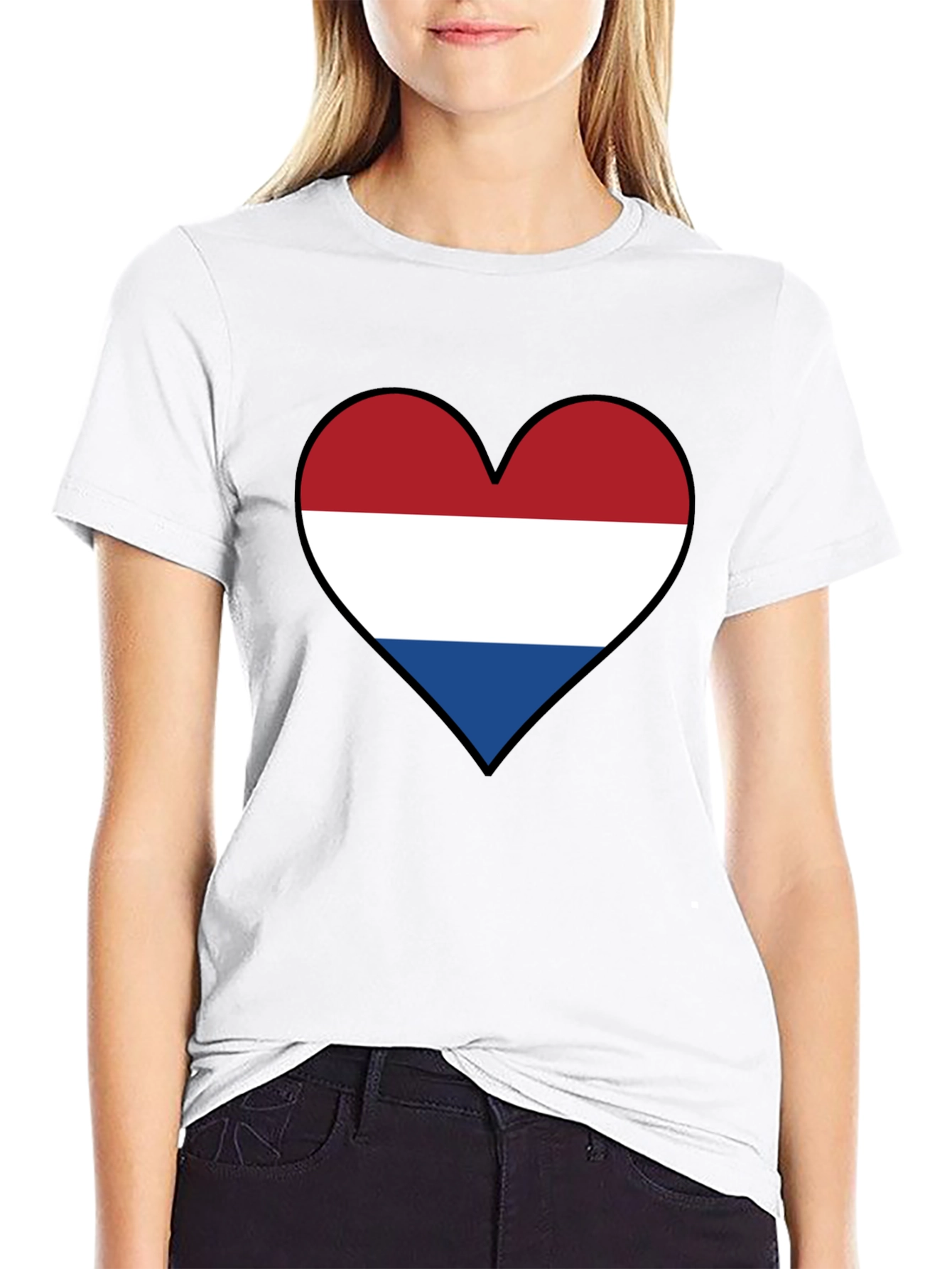 Dutch Flag Heart Graphic T-Shirt