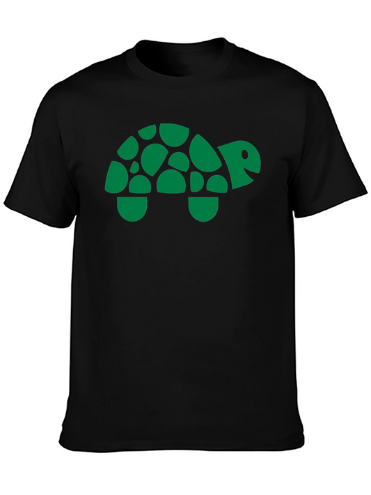 Fun Turtle Graphic Tee - Black Cotton Comfort