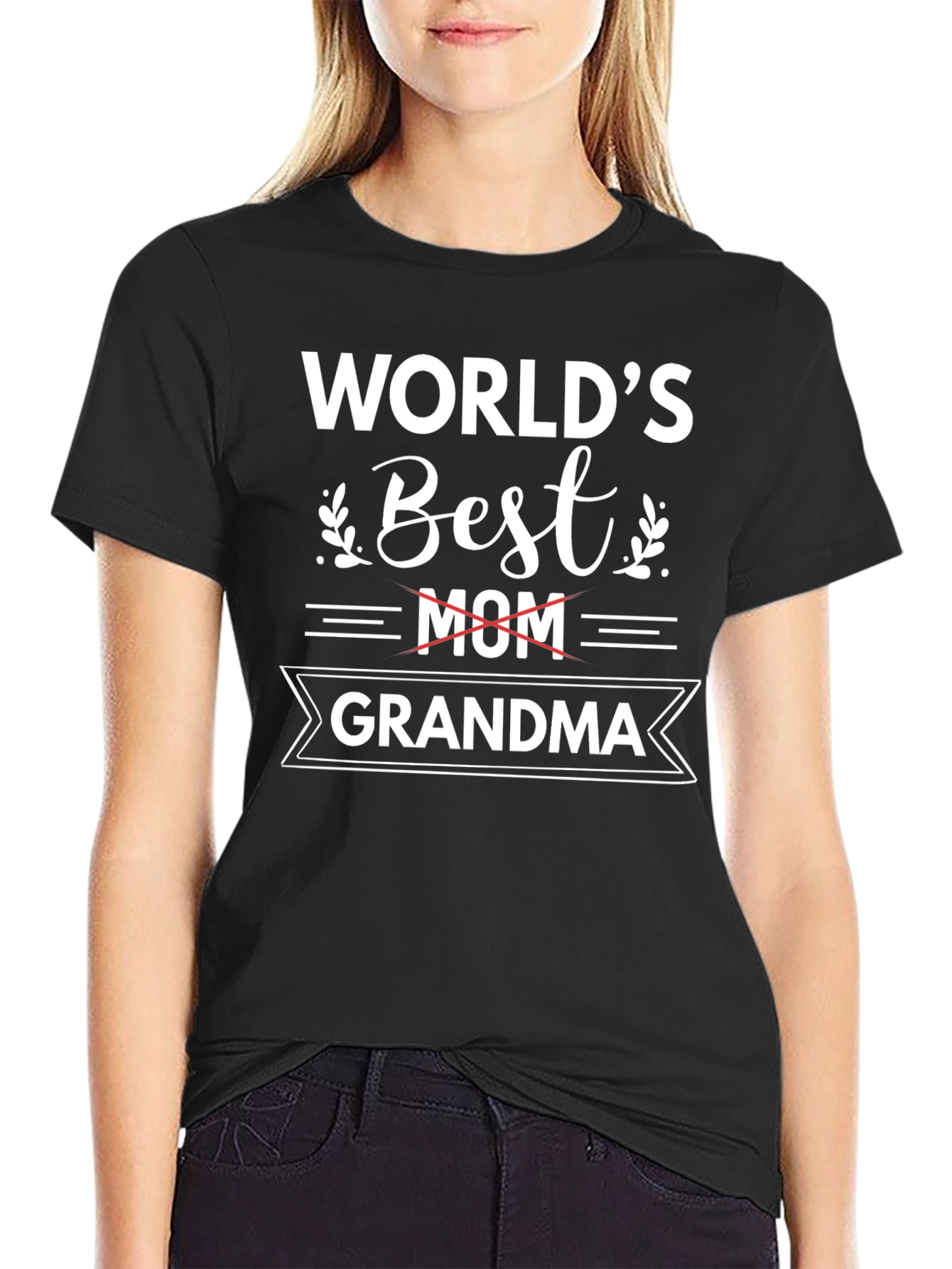 Worlds Best Grandma T-Shirt - Black