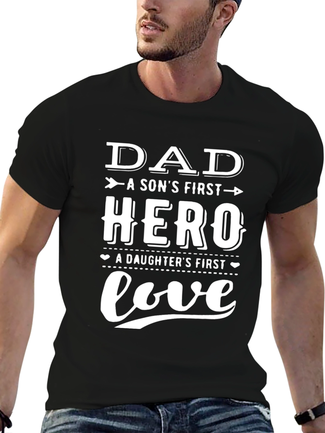 Dad Hero Love Graphic T-Shirt