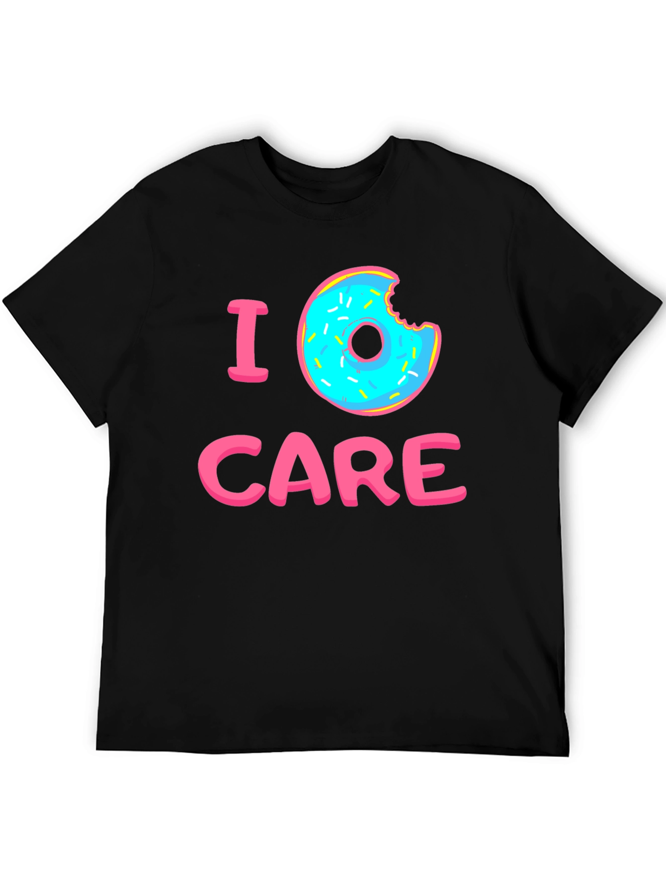 I Donut Care Graphic T-Shirt - Black