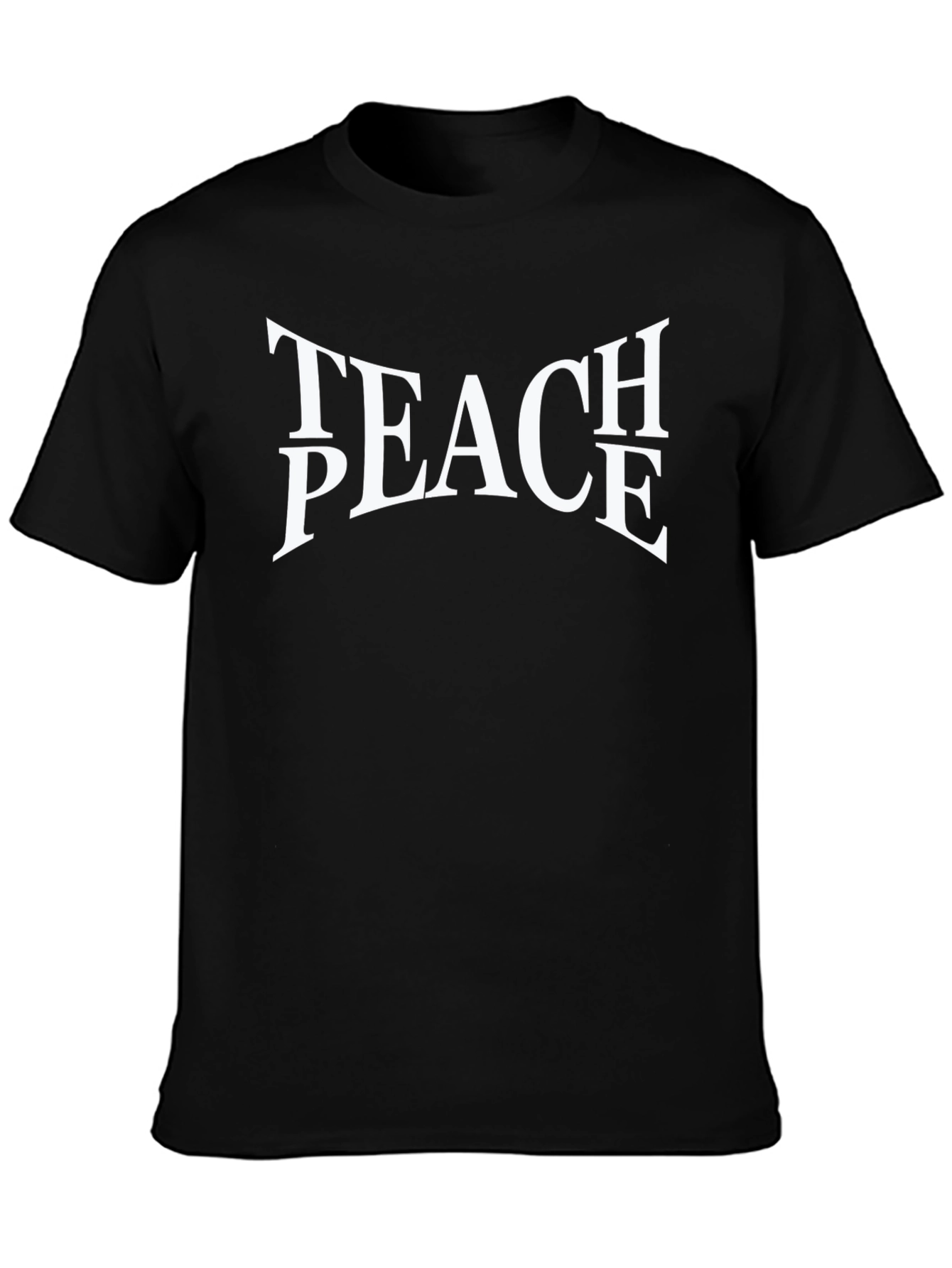 Teach Peace T-Shirt - Black White Graphic Tee