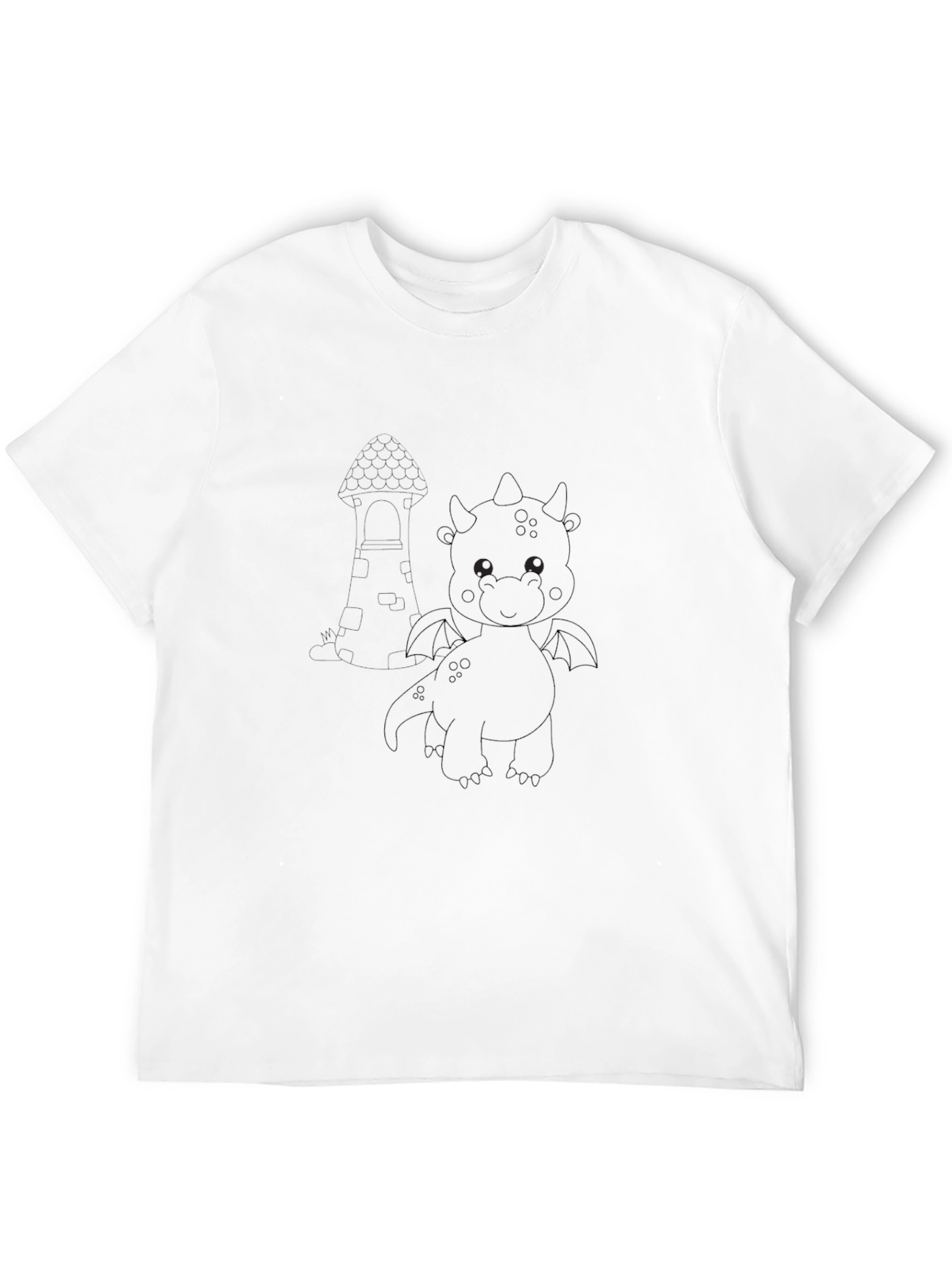 Cute Dragon Graphic Black T-Shirt