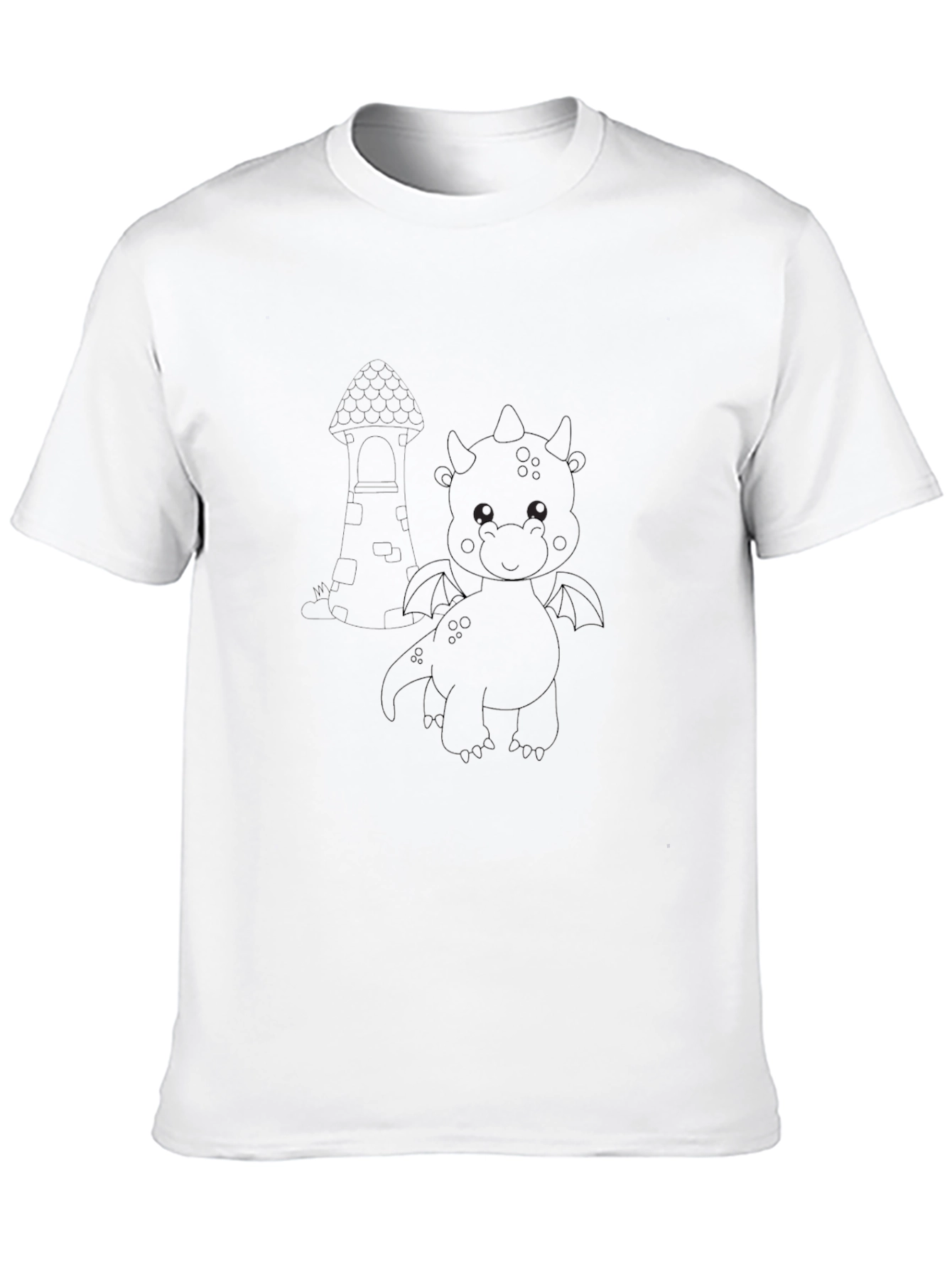 Cute Dragon Graphic Black T-Shirt
