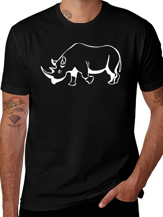 Black Rhino Graphic Tee - Animal Lover Shirt