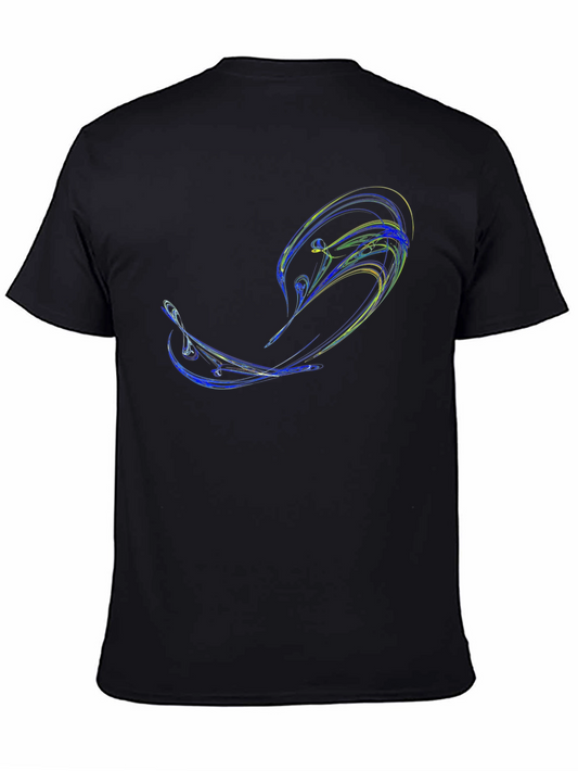 Abstract Swirl Black T-Shirt