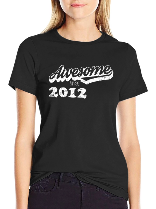 Awesome Since 2012 Black Graphic Tee