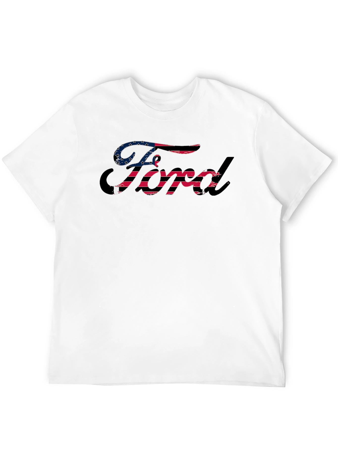 Ford Logo USA Flag Graphic T-Shirt
