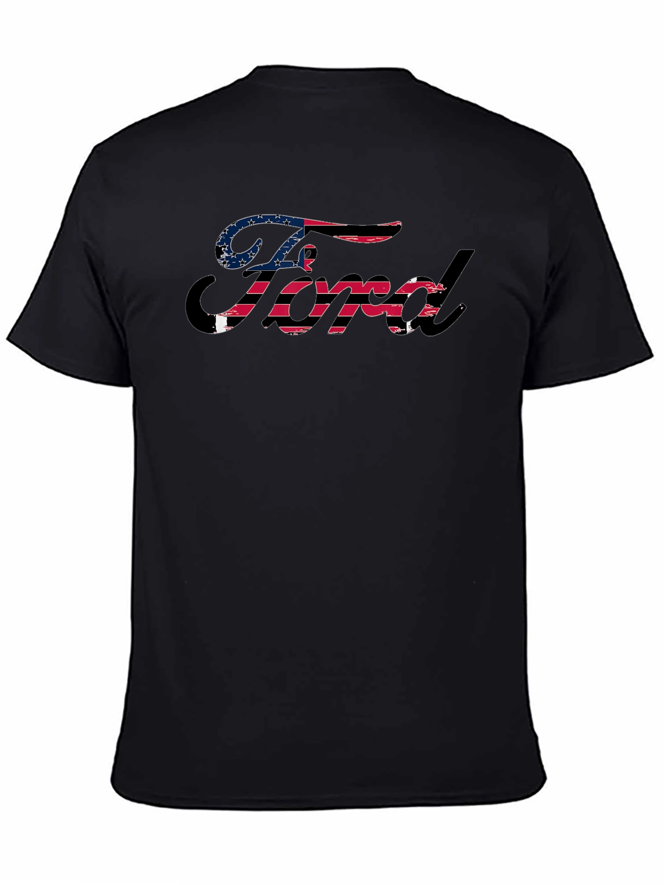 Ford Logo USA Flag Graphic T-Shirt