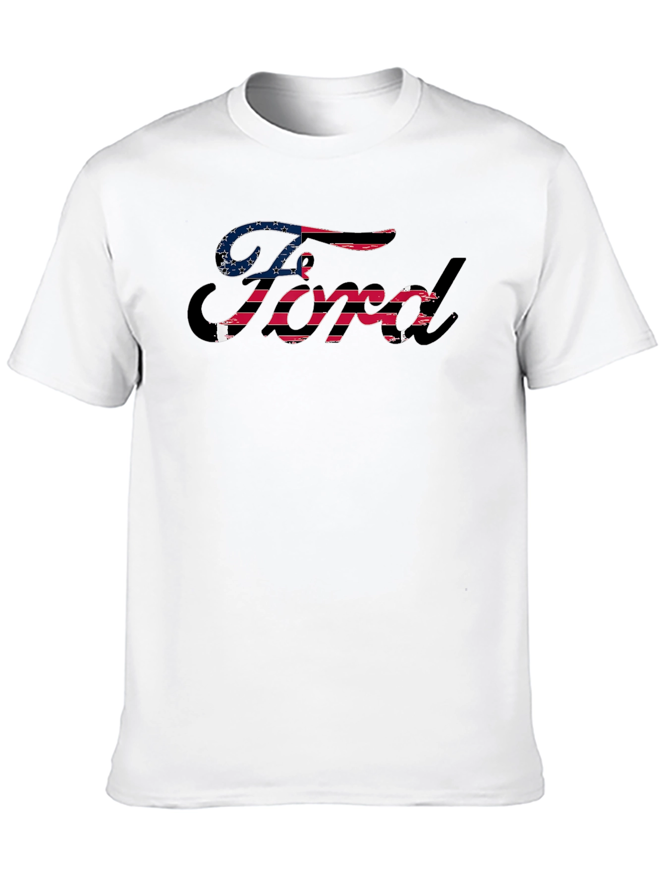 Ford Logo USA Flag Graphic T-Shirt